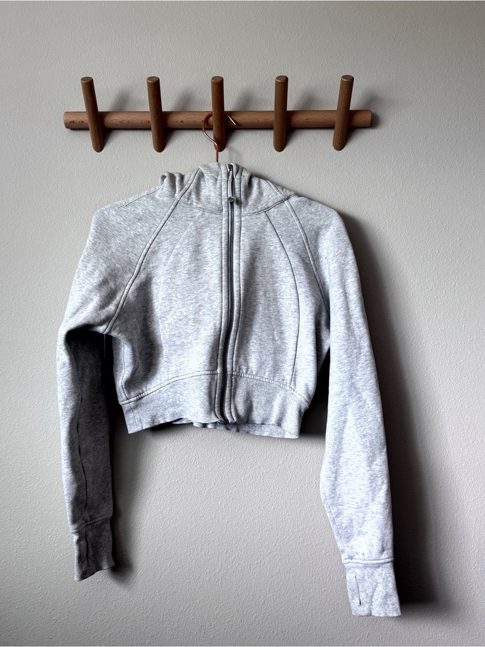 lululemon athletica Light Gray Scuba Cropped Full‑Zip Hoodie